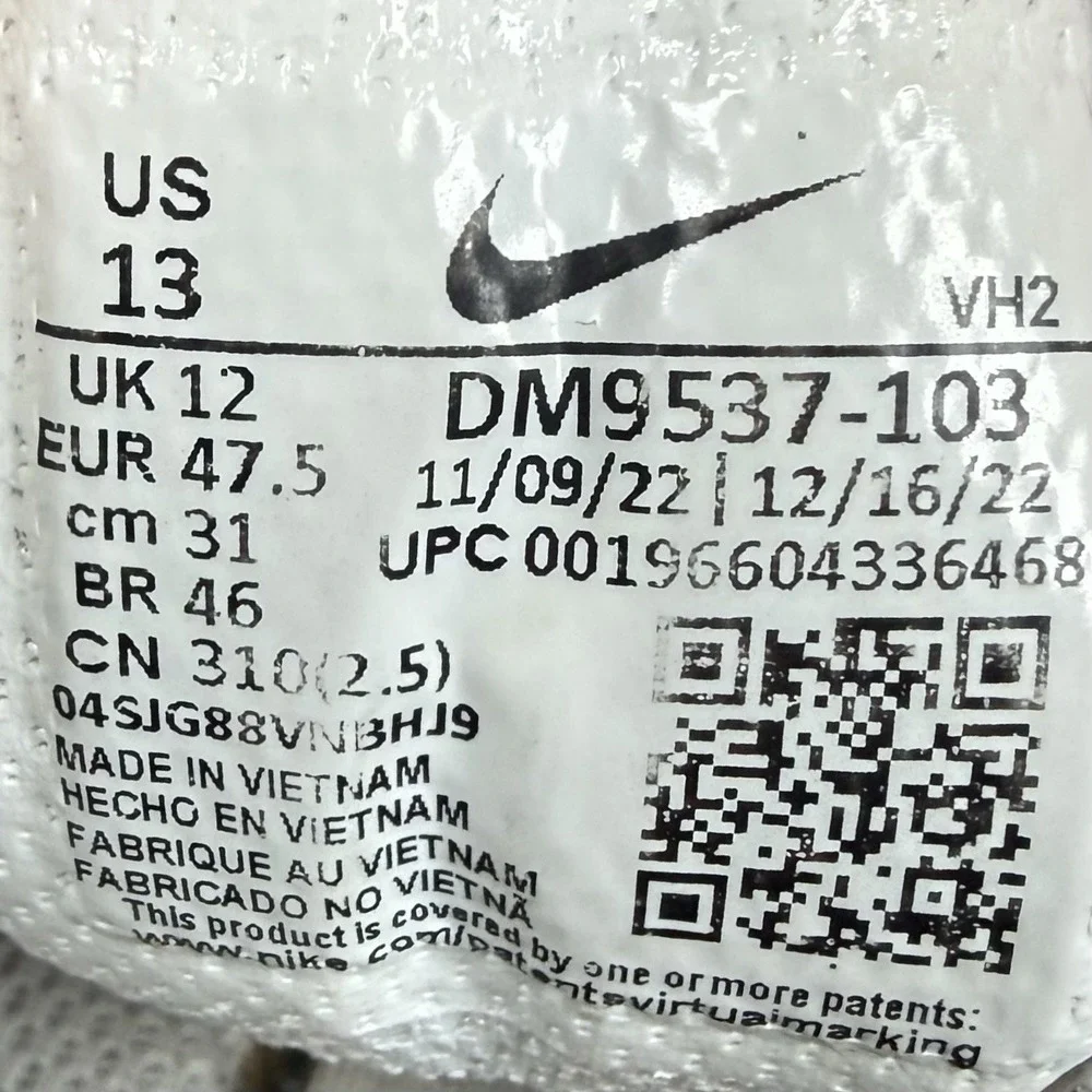Nike Shoes Men's 13 White Black Air Max SYSTM Low Top Athletic DM9537-103